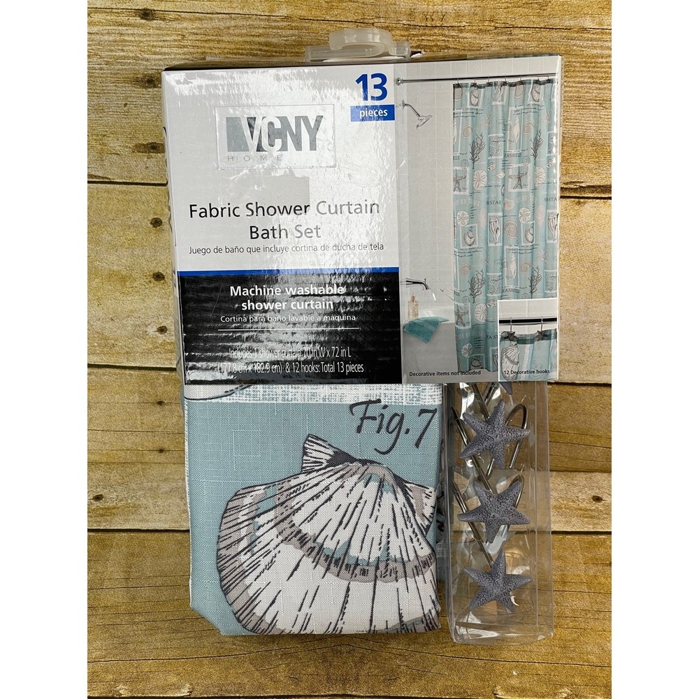 VCNY Home 13 Piece Fabric Shower Curtain‎ Bath Set